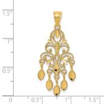 14k Polished Diamond-cut Chandelier Pendant - Image 3