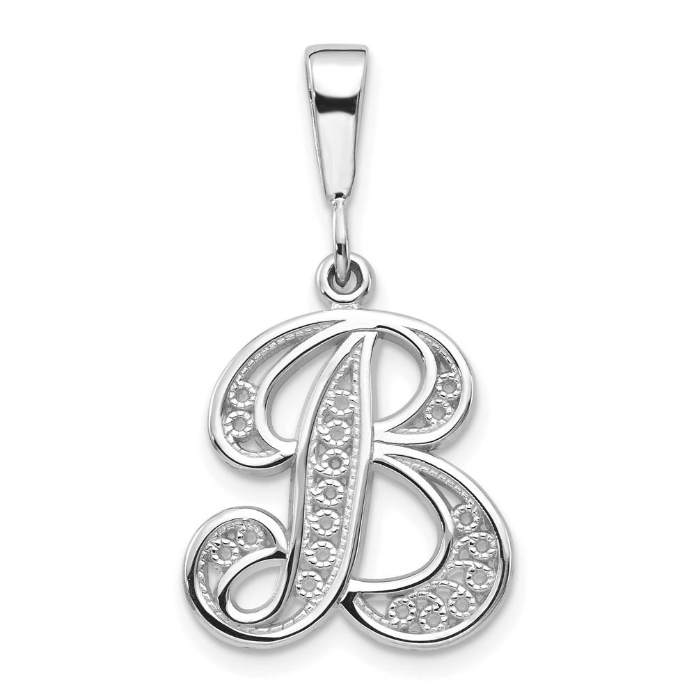 D1281B-1.jpg 10KW Filigree Initial B Pendant - Image 1