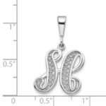 10KW Filigree Initial H Pendant - Image 3