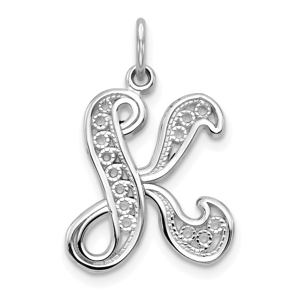 D1281K-1.jpg 10KW Filigree Initial K Pendant - Image 1