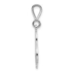 14KW White Gold Solid Polished Script Filigree Letter S Initial Pendant - Image 2