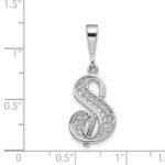 10KW Filigree Initial S Pendant - Image 3