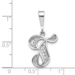 10KW Filigree Initial T Pendant - Image 3