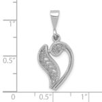 10KW Filigree Initial V Pendant - Image 3