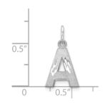 14KW Satin Diamond-cut Letter A Initial Charm - Image 3