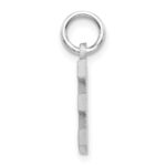 14KW Satin Diamond-cut Letter E Initial Charm - Image 2