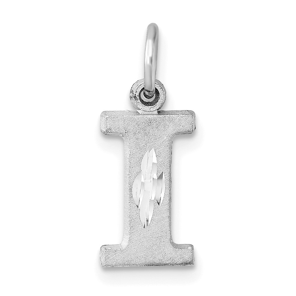 D1282I.jpg 14KW Satin Diamond-cut Letter I Initial Charm - Image 1