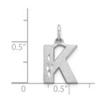14KW Satin Diamond-cut Letter K Initial Charm - Image 3