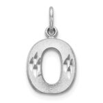 14KW Satin Diamond-cut Letter O Initial Charm