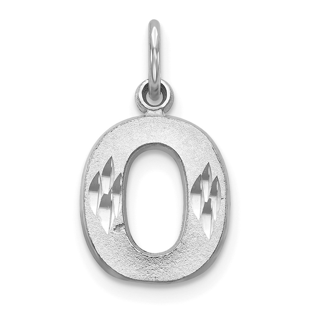 D1282O.jpg 14KW Satin Diamond-cut Letter O Initial Charm - Image 1