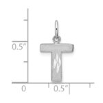 14KW Satin Diamond-cut Letter T Initial Charm - Image 3