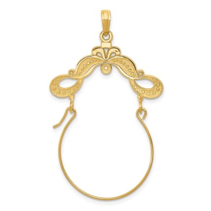 14k Polished Ribbon Charm Holder Pendant
