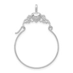 14K White Gold Polished Heart Charm Holder Pendant