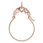 14k Rose Gold Polished 5-Heart Charm Holder Pendant - Image 4