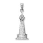 14K White Gold 2-D Cape Hatteras Lighthouse Charm - Image 4