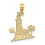 14k Southern Lighthouse with Palm Tree and Flag Charm - Image 4