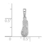 14K White Gold 3-D HAWAII Flip-Flop Pendant - Image 3