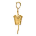 14K Polished 3-D Pail and Moveable Shovel Pendant - Image 2