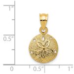 14k Solid Polished Laser-Cut Sand Dollar Pendant - Image 3