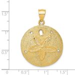14k Solid Polished Laser-Cut Sand Dollar Pendant - Image 3