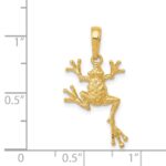 14k Solid Polished Open-Backed Frog Pendant - Image 3