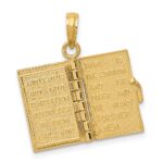 14K 3-D Bible with Lord's Prayer and Moveable Pages Pendant - Image 6