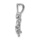 14k  3-D White Gold Satin and Diamond-cut Angel Pendant - Image 2