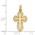 14k Polished Filigree Cross Charm - Image 3