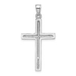 14k White Gold Polished Cross Pendant - Image 3