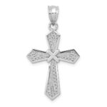 14k White Gold -X- Center Passion Cross Pendant
