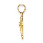 14k Tiny Budded Cross Charm - Image 2