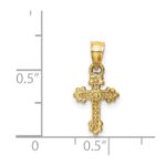 14k Tiny Budded Cross Charm - Image 3