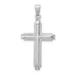 14k White Gold Polished Cross Pendant