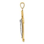 14k Polished Two-tone Crucifix Pendant - Image 2