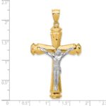 14k Polished Two-tone Crucifix Pendant - Image 3