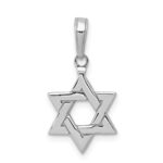 14k White Gold Polished Star of David Pendant