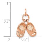 14k Rose Gold 3-D Moveable Baby Shoes Charm - Image 3