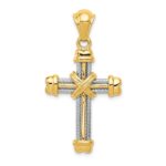 14k Two-tone Fancy -X- Cross Pendant