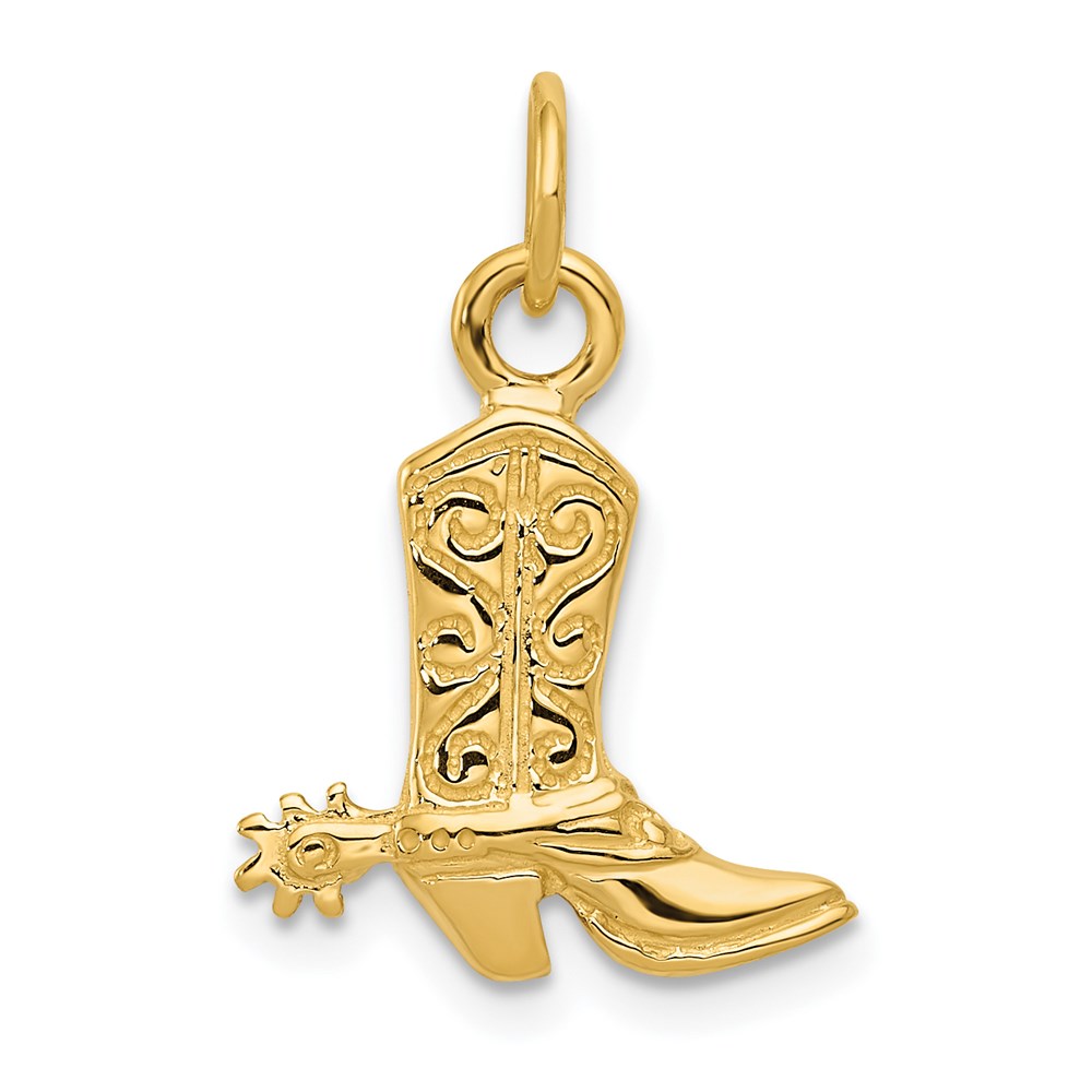 D2928.jpg 14k 3-D Cowboy Boot with Spur Pendant - Image 1
