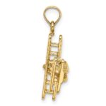 14k 3-D Bi-Plane with Ribbed Wings Charm - Image 2