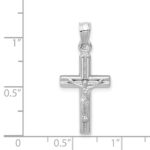 14K White Gold Hollow Crucifix Reversible to Cross Pendant - Image 3