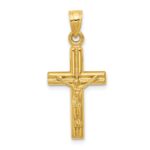 14K Hollow Crucifix Reversible to Cross Pendant