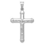 14K White Gold Crucifix Reversible to Cross Pendant