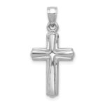 14K White Gold Crucifix Reversible to Cross Pendant - Image 4