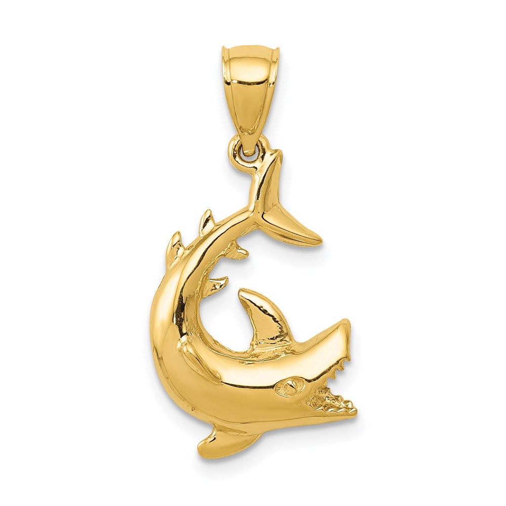 D3412.jpg 14K Shark Pendant - Image 1