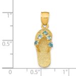 14k 3-D December/Blue CZ Birthstone Flip Flop Pendant - Image 3