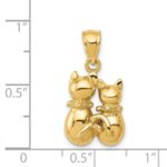 14K Big and Little Cats Pendant - Image 4