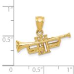 14K 3-D Trumpet Pendant - Image 3