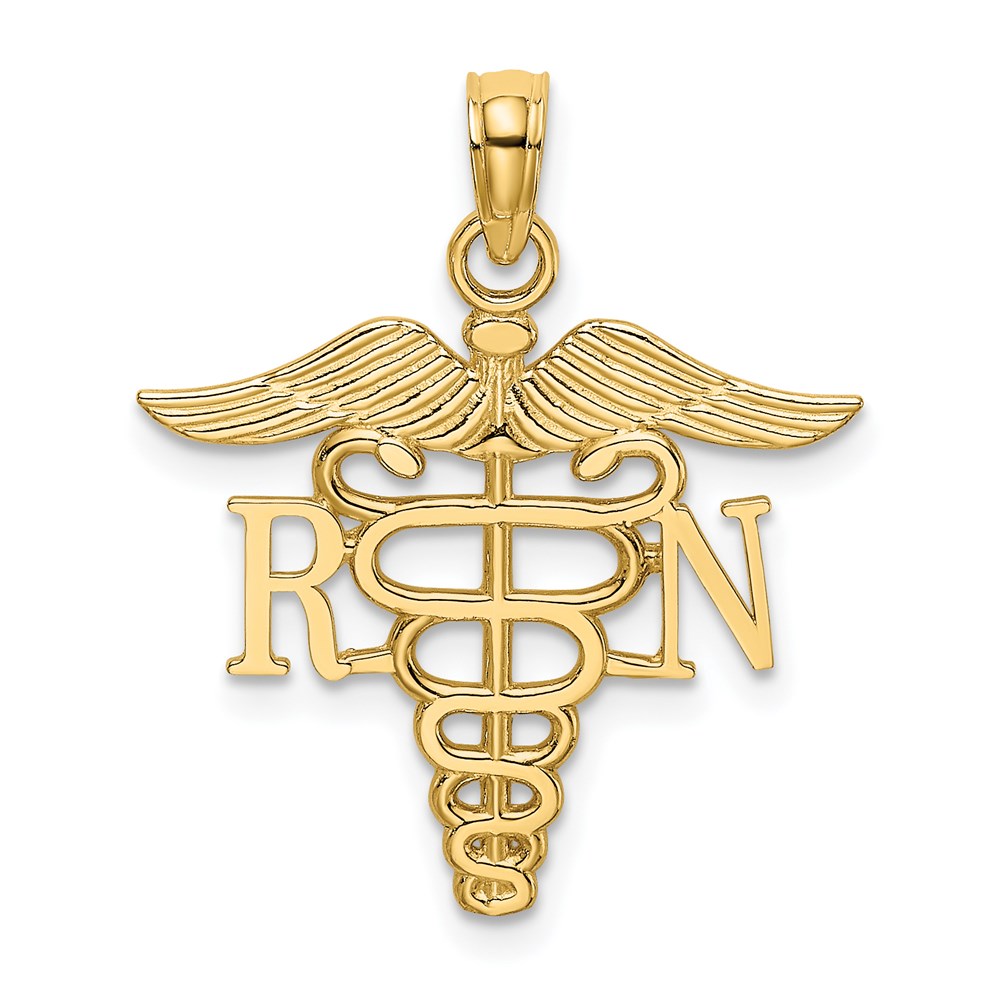D3483.jpg 14k RN Registered Nurse Caduceus Charm - Image 1