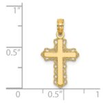 14k Budded Cross with Lacey Trim Charm - Image 3
